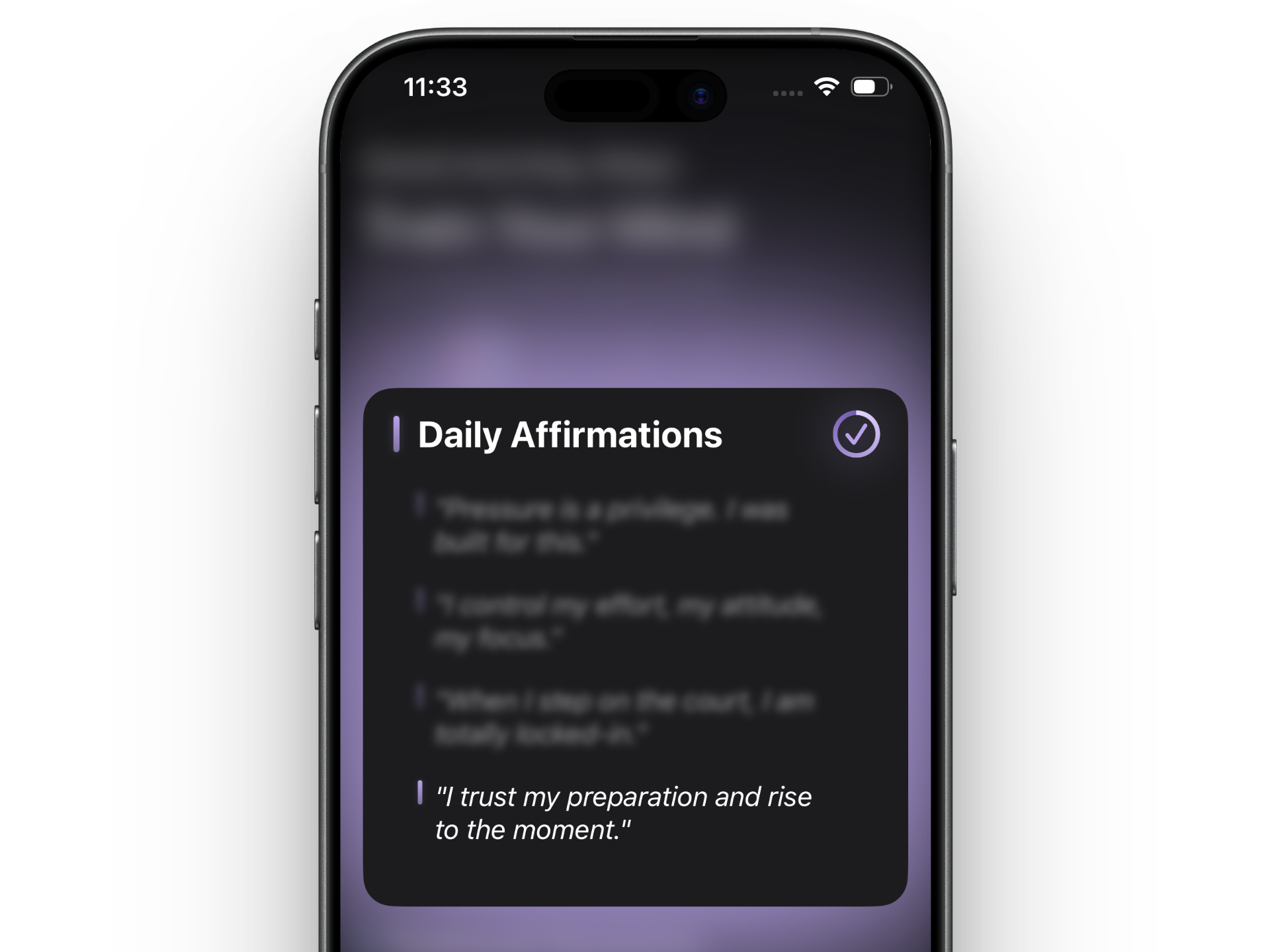 Daily Affirmations screen